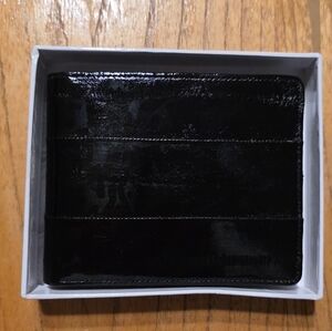 Lee Sands Black Eel Skin Black Wallet